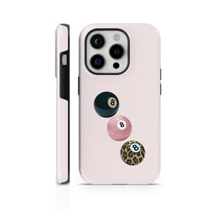 Pink Lucky 8 Ball Phone Case Y2K TOUGH Cover for iPhone 16 Pro Max, 15 Plus, 14, 13, 12, 11, XS & Samsung S24, S23, A55, A54, Pixel 9 Pro,8