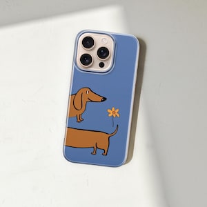 Dackel Handyhülle Wiener Sausage Dog Cover für iPhone 16 Pro Max, 15 Plus, 14, 13, 12, 11, XS & Samsung S25, S24, A56, A55, Pixel 9, 8