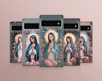 Virgin Mary Phone Case Catholic Cover for Google Pixel 9 Pro XL,8Pro,7Pro,7A,6A,Samsung S24,S23, A15, A55, A35,iPhone 16 Pro,15,14Pro,13