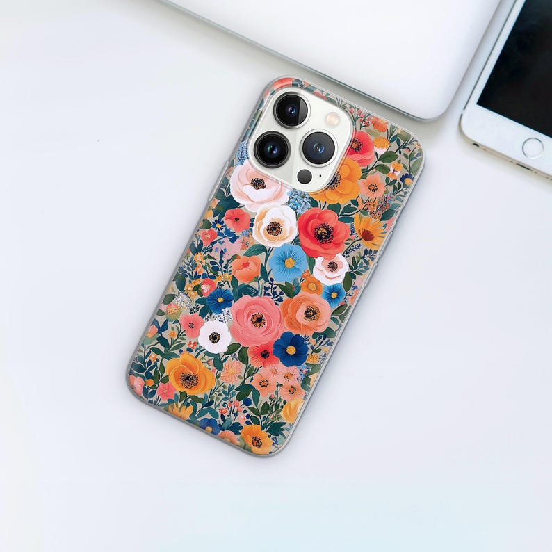 Flower Market Phone Case Cute Cover for iPhone 16 Pro,14, 13, 12,11