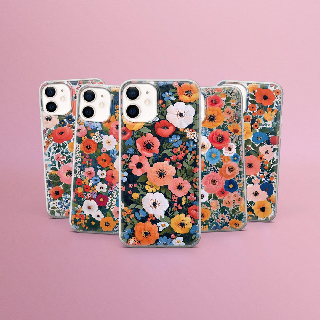 Flower Market Phone Case Cute Cover for iPhone 16 Pro,14, 13, 12,11