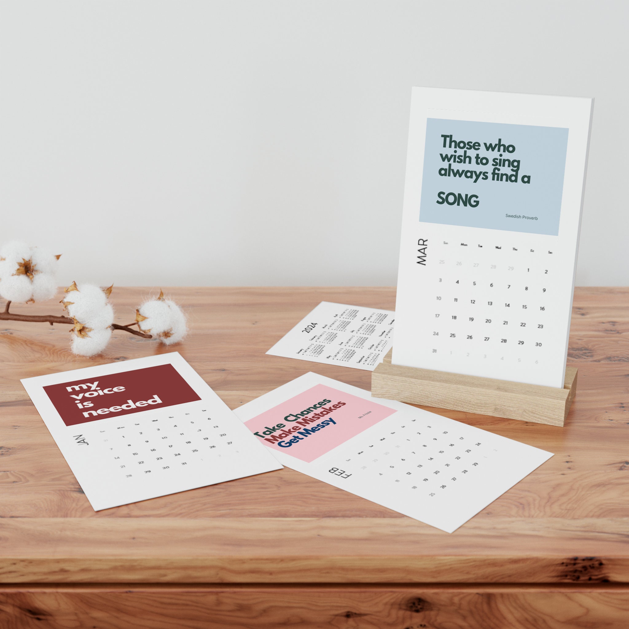 Affirmations for Singers Vertical Desk Calendar (2024) sold by Doreen Enduring  SKU 95213772 