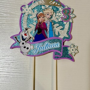 Frozen Cake Topper, Frozen Birthday Party, Frozen Theme Party, Elsa Cake Topper, Frozen Inspired Cake Topper, Snowflake Frozen Cake Topper