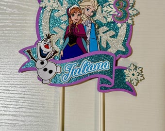 Topper na tort 3D Frozen: spersonalizowana dekoracja na przyjęcie urodzinowe