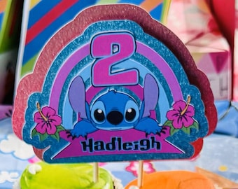 Custom Stitch Cake Topper: Hawaiian Party Decorations