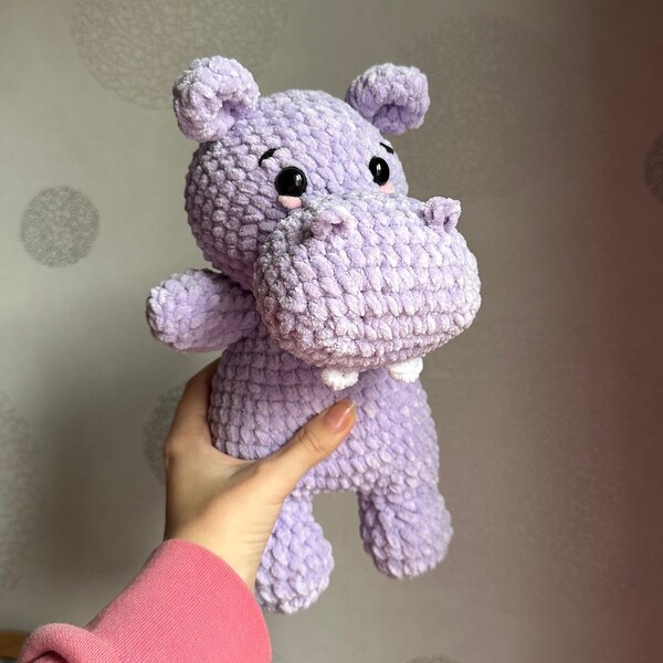 Peluche hippopotame en crochet