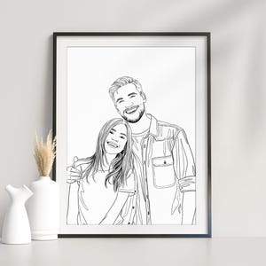 Custom Couple Line Art, Boyfriend Gift, Portrait Drawing From Photo, Personalized  Anniversary Gift, Custom Couple Portrait, Husband Gift