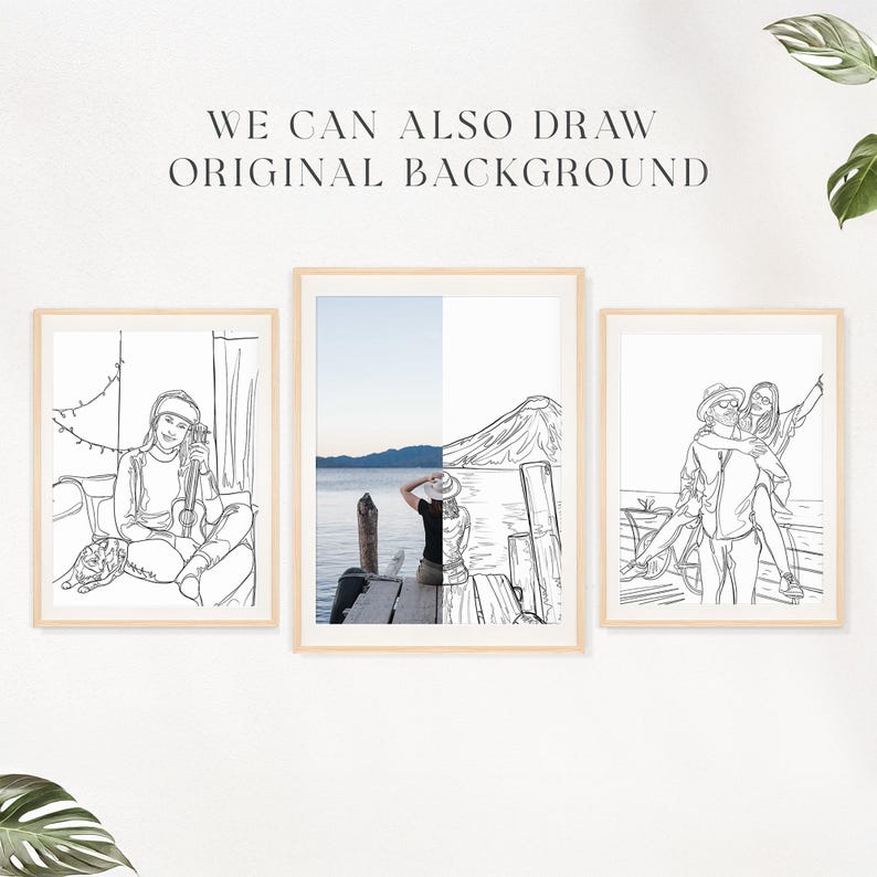 Custom Family Portrait, Minimalist Line Art, First Father's Day Gift (Digital File) image 8