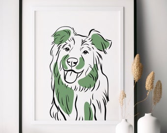 Custom Pet Line Art Portrait, Minimalist Dog Cat Drawing (Digital File)