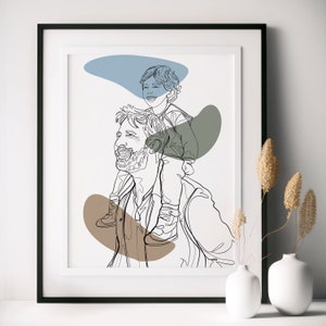 Custom Family Line Art Drawing From Photo - Personalized Father’s Day Gift - Custom Family Portrait Illustration