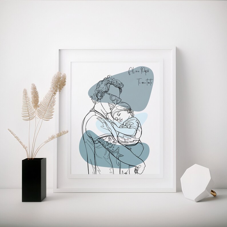 Line Art di coppia personalizzata, Ritratto personalizzato, Disegno da foto, One Line Art, Regalo per fidanzato, Regalo per fidanzata, Illustrazione personalizzata immagine 8