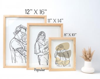 Cornice aggiuntiva e stampa per Line Arts - Cornice in legno di noce fatta a mano