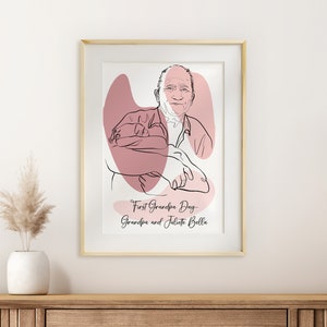 Disegno di famiglia personalizzato, regalo personalizzato per il nonno, disegno di famiglia personalizzato, ritratto di famiglia da foto, disegno di famiglia