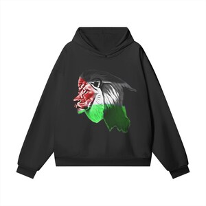Free Palestine 'Lion of Palestine' black hoodie