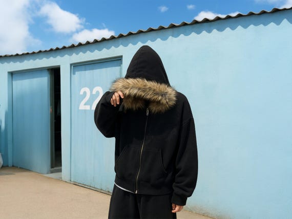 Y2K Goth Zip-up Hoodie: Unisex Black Faux Fur Grunge Jacket - Etsy Y2K Goth Zip-up Hoodie: Unisex Black Faux Fur Grunge Jacket - Etsy
