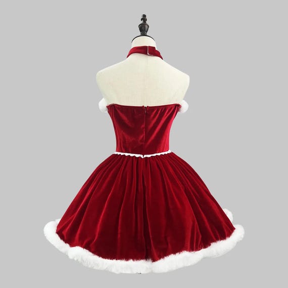 Red Velvet Christmas Santa Dress with Cape – Cosplay Costume