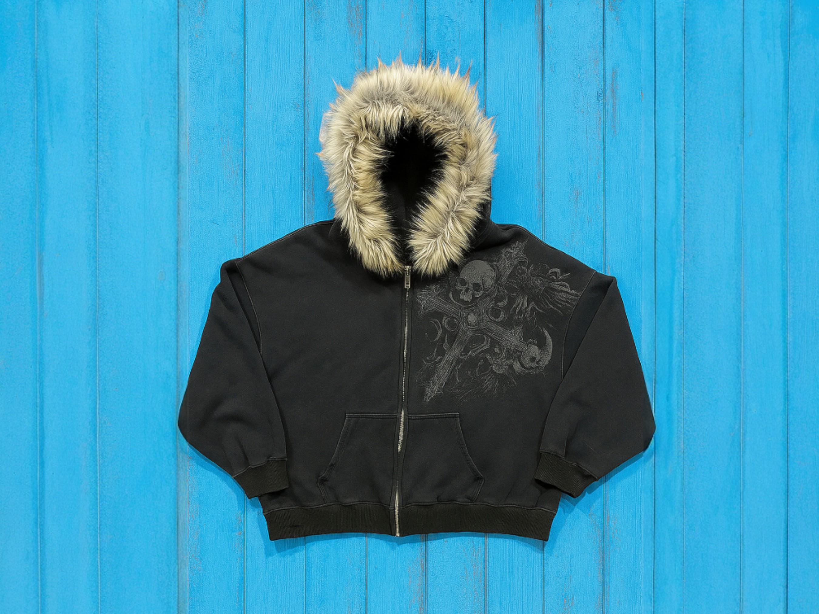 Y2K Goth Zip-up Hoodie: Unisex Black Faux Fur Grunge Jacket - Etsy Y2K Goth Zip-up Hoodie: Unisex Black Faux Fur Grunge Jacket - Etsy