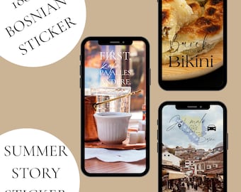 Bosnian Story Stickers | Instagram Story Template | 97 Balkan Stickers | Dijaspora Bosna Ljeto Digital Download