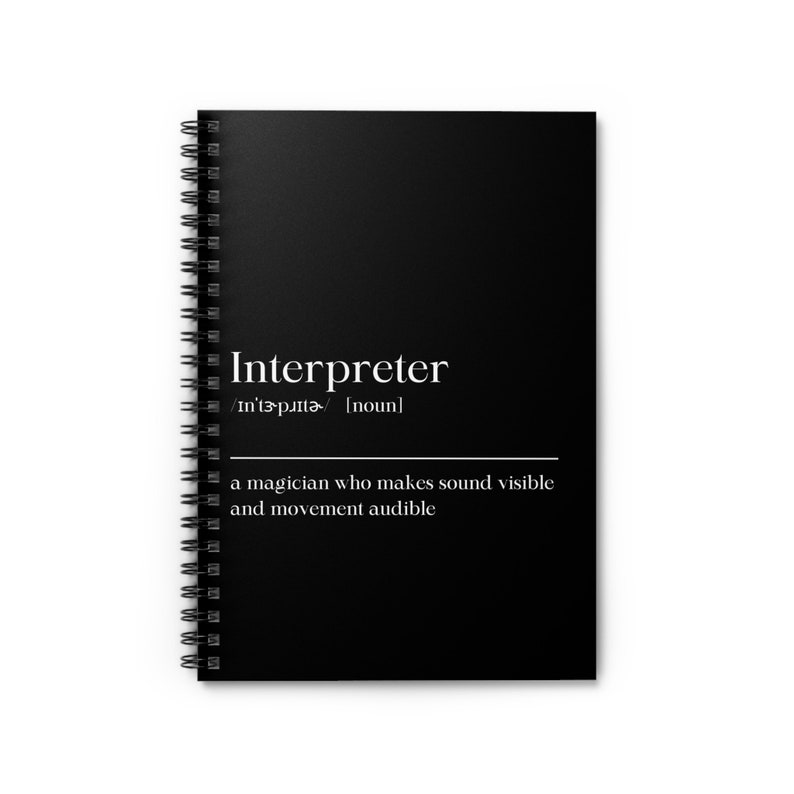 ASL Interpreter Definition Spiral Notebook Ruled Line Etsy