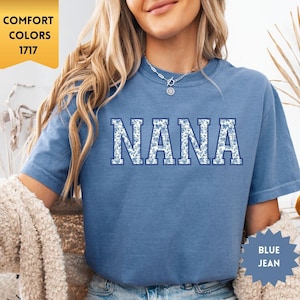 Toile Nana Shirt, Comfort Colors Grandma Tshirt, New Nana Crewneck, Floral Mother Day Gift, Pregnancy Announcement, New Nana Grandmother Tee