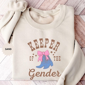 Bluza z nadrukiem &quot;Boots or Bow Western Keeper of the Gender&quot;, bluza ujawniająca płeć rodeo, prezent dla rodziny &quot;Gender Keeper&quot;, prezent dla cioci na baby shower