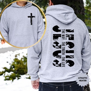 Christian Hoodies, Jesus The Way Christian Hoodie, Bible Verse Hoodies, Jesus Sweatshirt, Christian Gifts, Cross Sweatshirt, God Hoodie