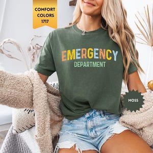 Camiseta retro de enfermera del departamento de emergencias Comfort Colors®, camiseta de enfermera de urgencias, enfermera de medicina de emergencia, lindo regalo de enfermera de emergencia, regalo de enfermería escolar