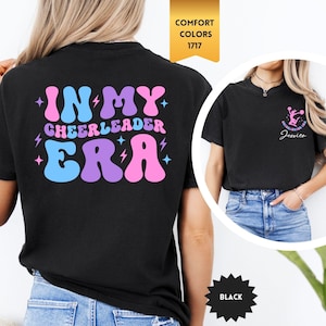 Comfort Colors® In My Cheerleader Era Shirt, Custom Name Cheerleader Shirt, Girls Cheer Shirt, Cheerleader Gift Shirt, Dance T-Shirt