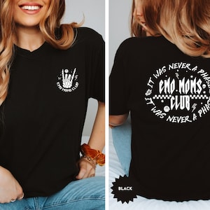Emo Moms Club Grafik-T-Shirt, älteres Emo Skeleton Shirt, Muttertagsgeschenk, tätowiertes Mama-T-Stück, Schwangerschaftansage, Weihnachtsgeschenk