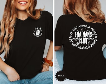 Emo Moms Club Graphic Tshirt, Elder Emo Skeleton Shirt, Mothers Day Gift, Tattooed Mama Tee, Pregnancy Announcement, Christmas Gift