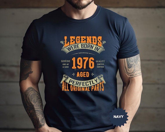 Custom Vintage Legends Were Born in 1976 Shirt For Men, 50th Birthday Gifts, 50 Birthday Shirt, 50th Gifts Ideas For Him, Birthday Party Tee
