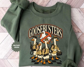 Goosebusters Halloween Sweatshirt, Trendy Halloween Hoodie,  Spooky Goosey Sweatshirt, Goose Halloween Sweatshirt, Funny Halloween Sweater