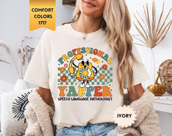 Comfort Colors® Speech Therapy Shirt, Speech Therapist T-shirt, Aesthetic Speech Language Pathologist Shirt, SLP Tee,Professional Yapper Tee