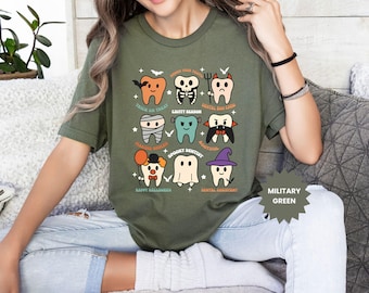 Spooky Halloween Dentist Shirt, Dental Halloween Shirts, Matching Halloween Dental Shirts, Dental Hygiene Sweatshirts, Dental Office Tshirt