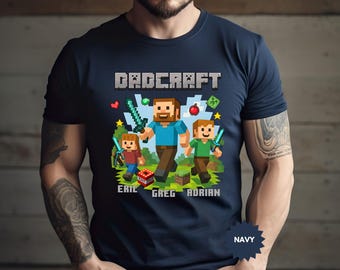 Personalized DadCraft Shirt, Gamer Dad DadCraft Tee, Father&#39;s Day Gift, Custom Father Sweatshirt, Dad Birthday Present, Dad Life T-shirt