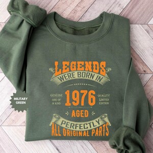 Custom Vintage Legends Were Born in 1976 Shirt For Men, 50th Birthday Gifts, 50 Birthday Shirt, 50th Gifts Ideas For Him, Birthday Party Tee image 4