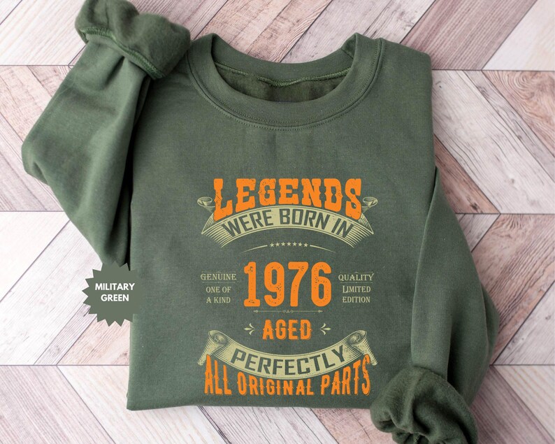 Custom Vintage Legends Were Born in 1976 Shirt For Men, 50th Birthday Gifts, 50 Birthday Shirt, 50th Gifts Ideas For Him, Birthday Party Tee image 4