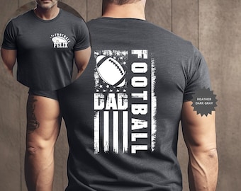 Football Dad Personalized Shirt, Custom Name Number Football Player Tee, Football Shirt for Dad, Football Lover Gift From Kid, Sports Dad