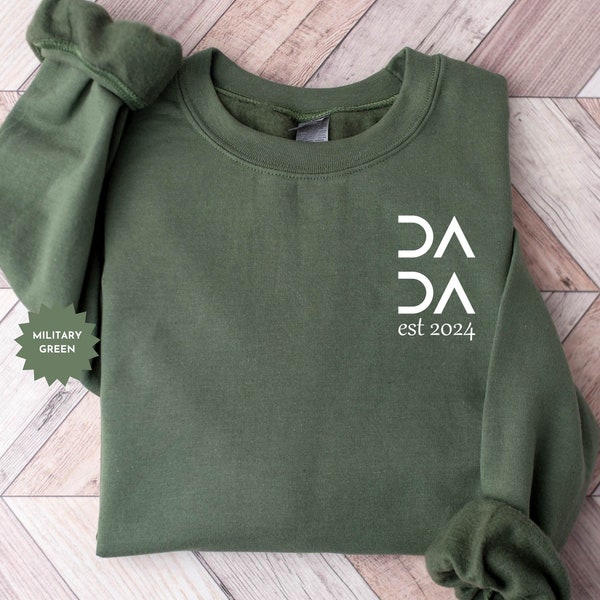 Personalized Dada Est 2024 Sweatshirt, Custom Father's Day Gift, Papa Hoodie, Pregnancy Announcement Shirt, New Dad Present, Birthday Gift