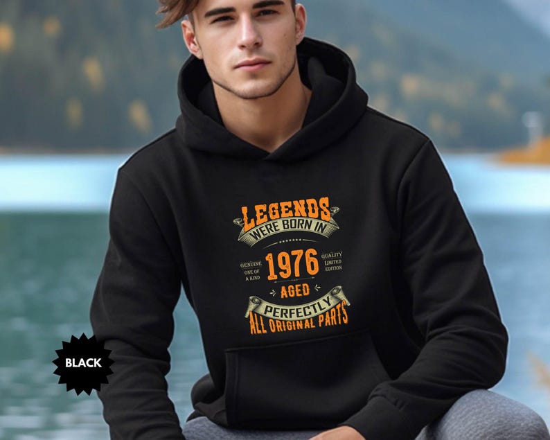 Custom Vintage Legends Were Born in 1976 Shirt For Men, 50th Birthday Gifts, 50 Birthday Shirt, 50th Gifts Ideas For Him, Birthday Party Tee image 5