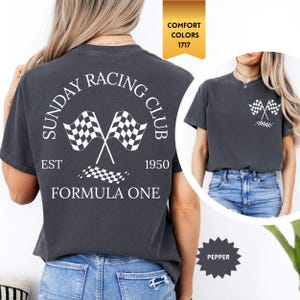 Comfort Colors® Sunday Racing Club Formula One T-Shirt, Aesthetic Formula One Fan Gift, Racing Club Tee, Preppy Racing Clothing, Racing Day