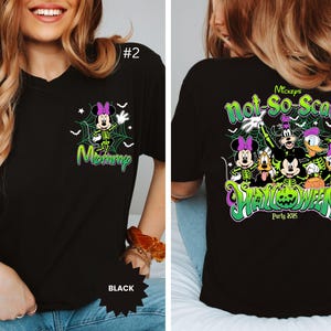 Fête d&#39;Halloween pas si effrayante Mickey personnalisée 2025 chemise squelette tous les personnages, chemise Halloween Disney, chemise famille Halloween Disney 2025