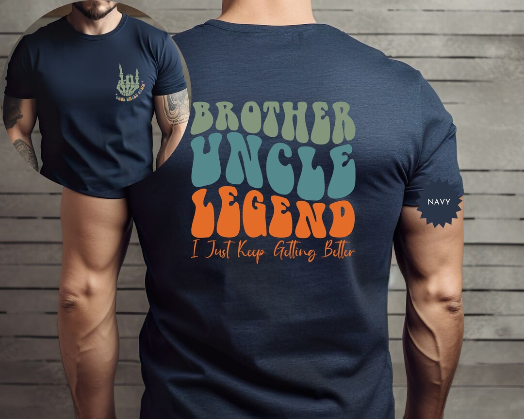 Brother Uncle Legend T-shirt, Retro Groovy Uncle Gift, Pregnancy Reveal ...