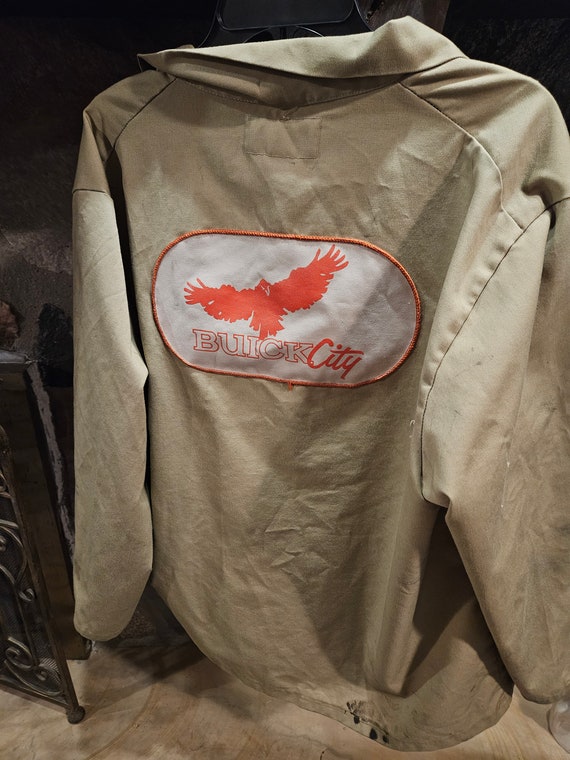 Vintage Brew Apparel "Buick City" Tan Long Sleeve Shop Coat