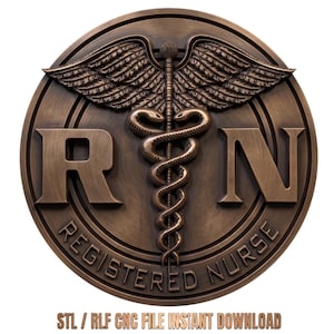 Registered Nurse Logo 3D Model, Caduceus Symbol STL File (Digital Download)