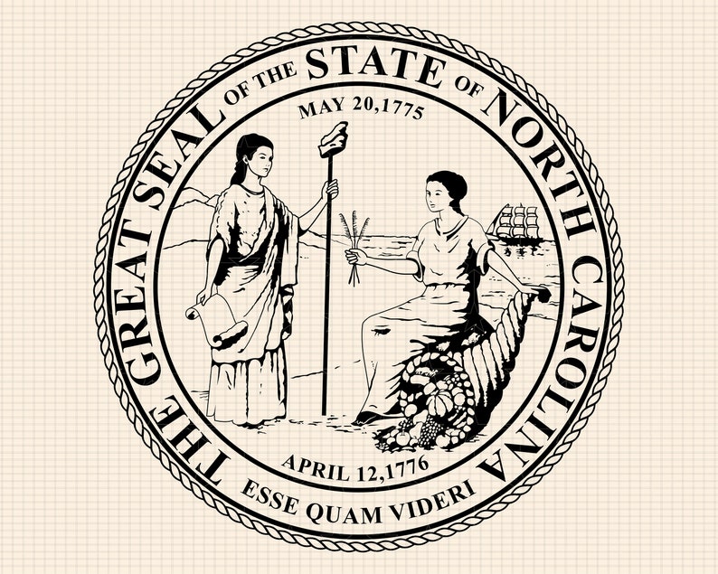 The Great Seal of the State of North Carolina SVG Bundle, North Carolina State Seal, Seal of ...