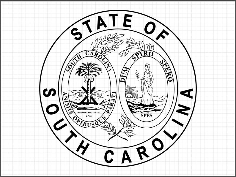 South Carolina State Seal SVG Bundle, Cricut Cut File (digital Download ...