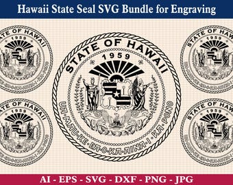 Hawaii State Seal SVG – Vintage Emblem Vector Cut Files