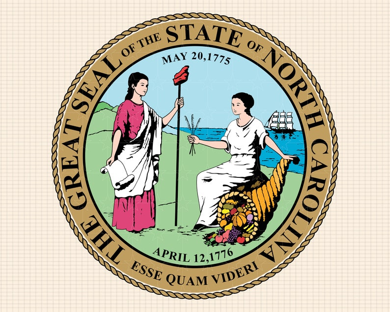 The Great Seal of the State of North Carolina SVG Bundle, North Carolina State Seal, Seal of ...