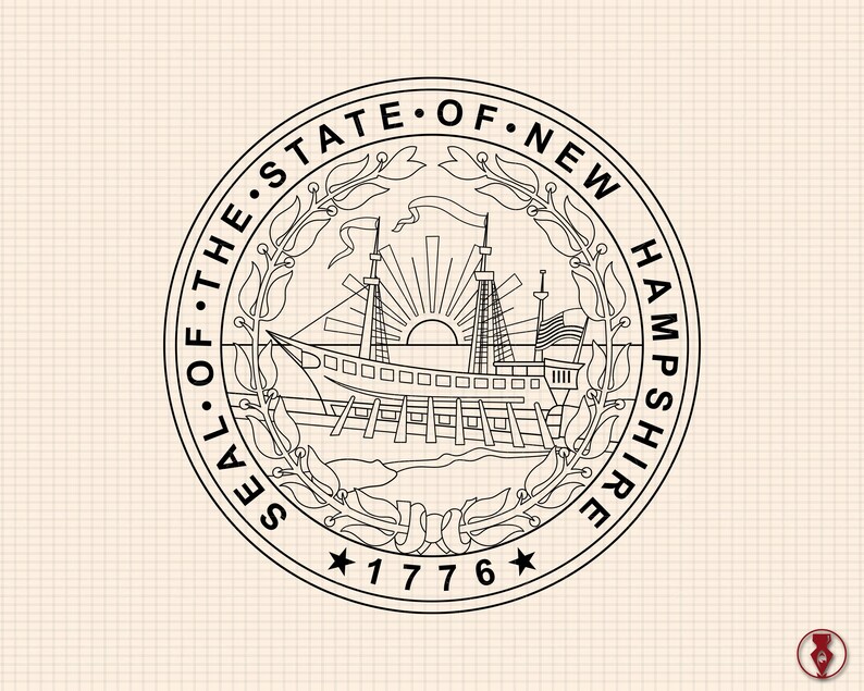 New Hampshire State Seal SVG Bundle - Vintage Emblem Vector Cut Files ...